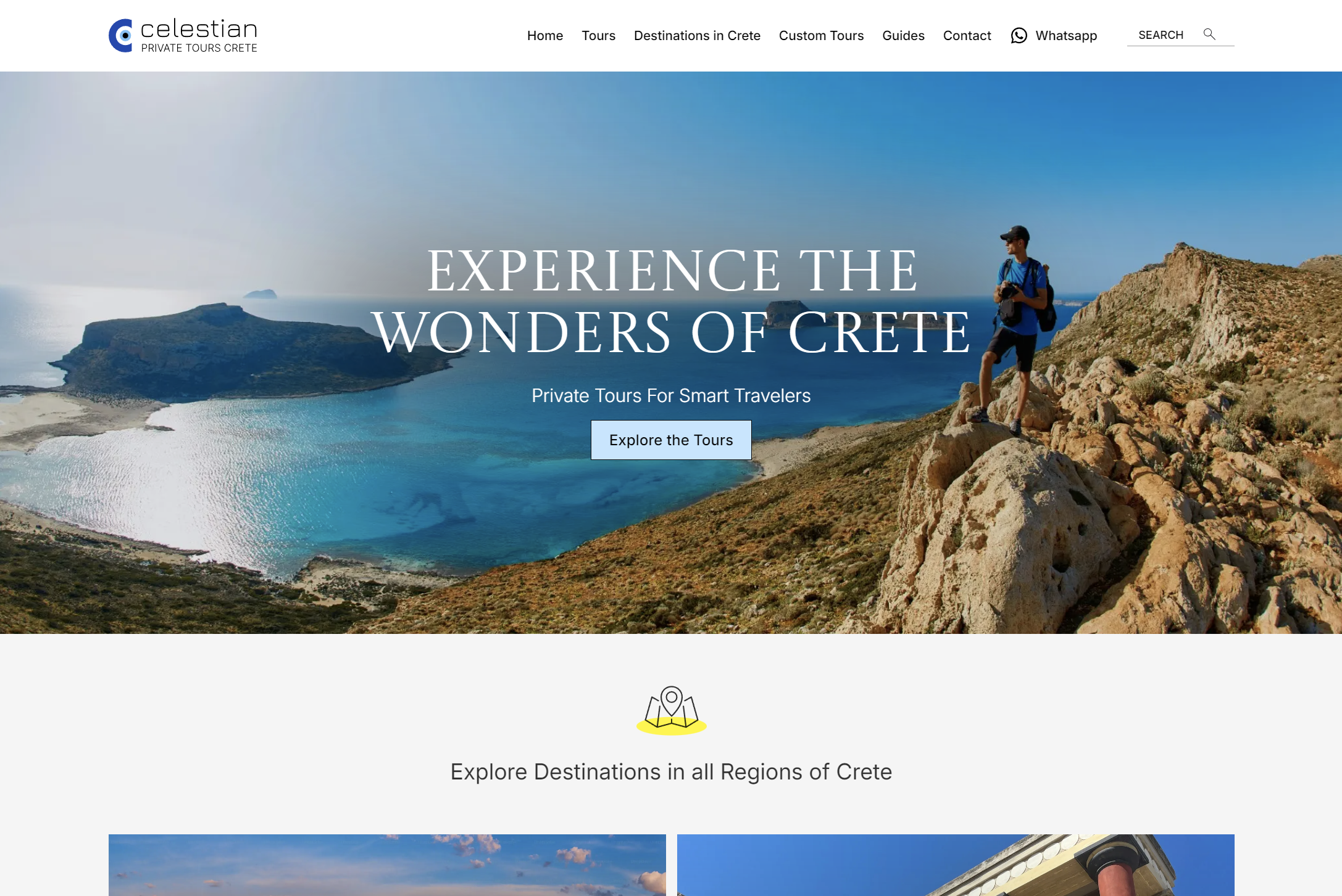 Celestian tours — homepage with scenic landscape photography
